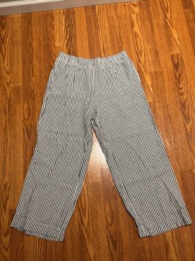 Old Navy Navy and White Striped Pull-On Pants